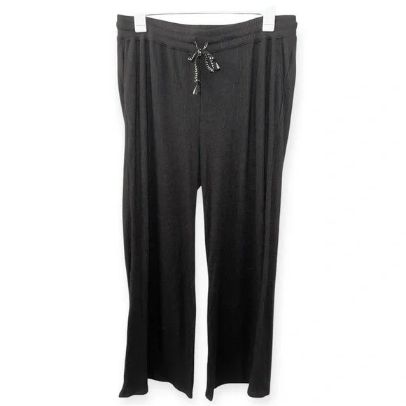 Faherty Black Legend Ribbed Roscoe Wide Leg Pants XXL - Picture 9 of 12